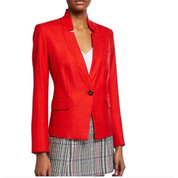 Veronica Beard Farley Dickey Jacket 0 NWT Red  Prep Blazer Academia Old Money - Picture 1 of 8